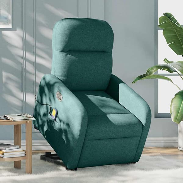 vidaXL Elektrisk lyftande massagefåtölj grön