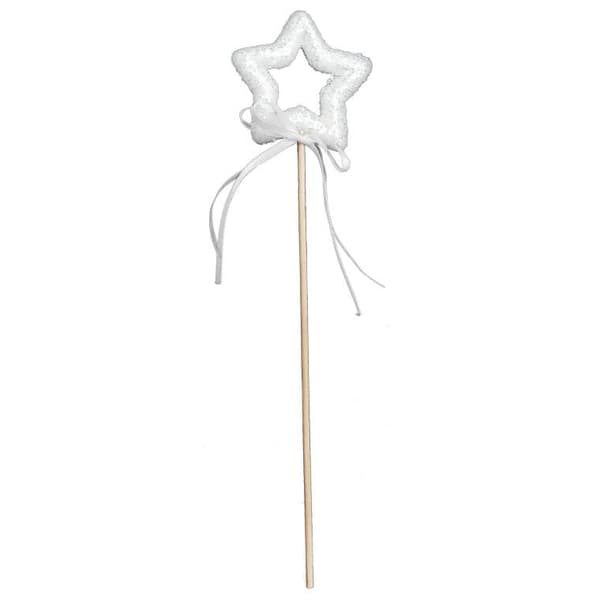 Julestjerne på pind 26 cm hvid