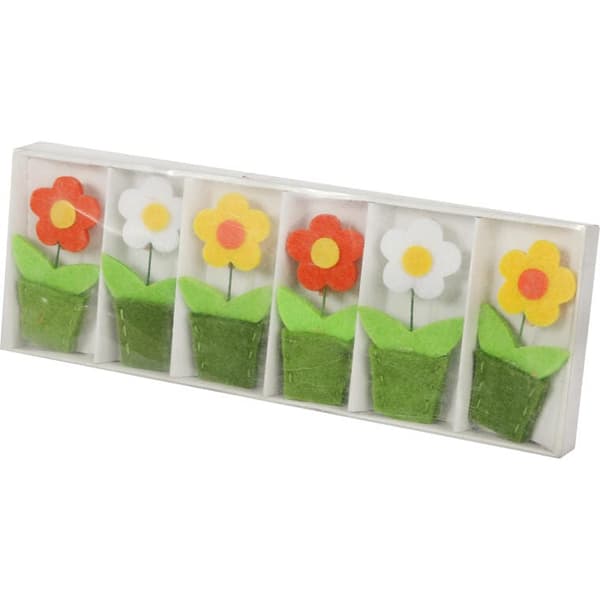 FILTBLOMSTER 6 STK. PÅSKEFORÅRSKLIPPER