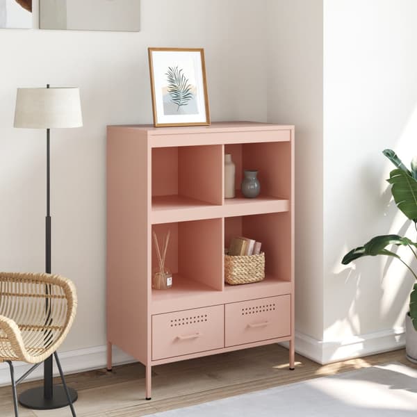 vidaXL skab lyserødt 68x39x101,5 cm stål