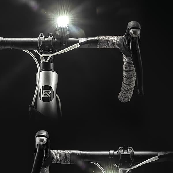 1000 lm cykelforlygte med USB-C - USB-A kabel - sort