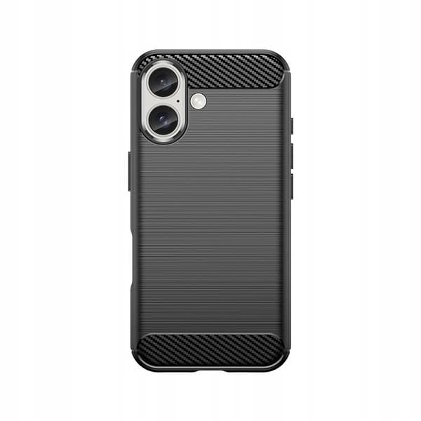 Etui til iPhone 17 CARBON CASE COVER SORT CASE + GLAS