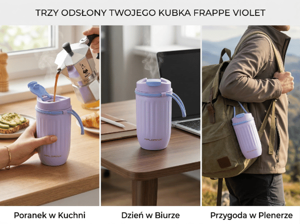 Termokrus i rustfrit stål, Frappe, 360 ml, violet