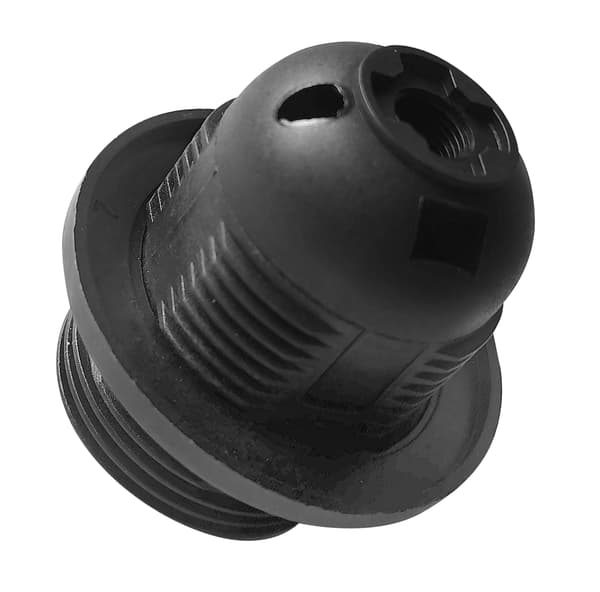 Termoplastsockel för E27-lampa, stor gänga, fläns, 1 styck