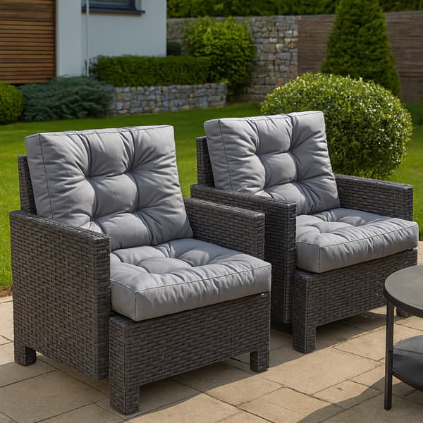 Modulaarinen rottinkityynysetti, istuin 70x70cm + selkänoja 70x40cm, Harmaa