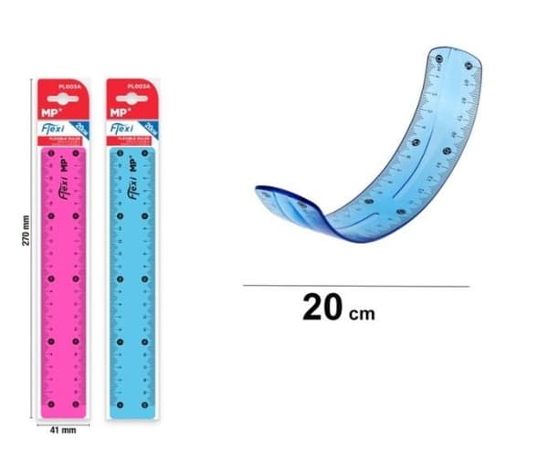 Fleksibel lineal 20 cm MIX