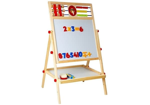 Träkrita med kulram, magnetiska siffror