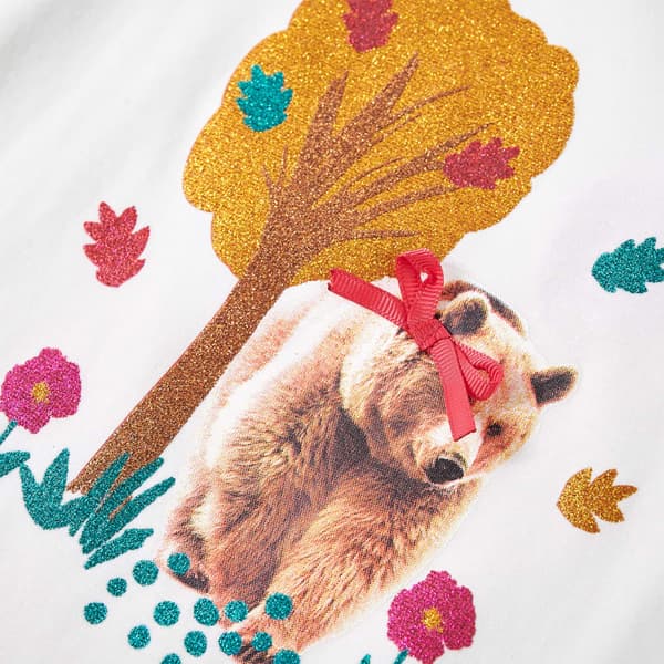 Barn långärmad T-shirt, ecru, 116
