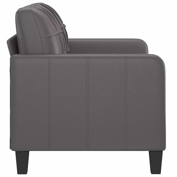 vidaXL 2-sitssoffa, grå, 120 cm, konstläder