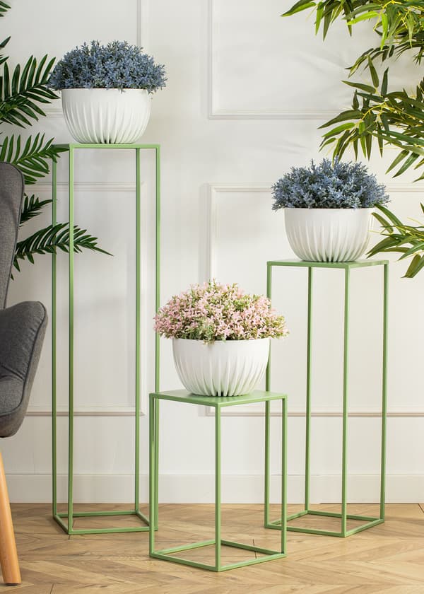 Grønt stående blomsterstativ 70 cm
