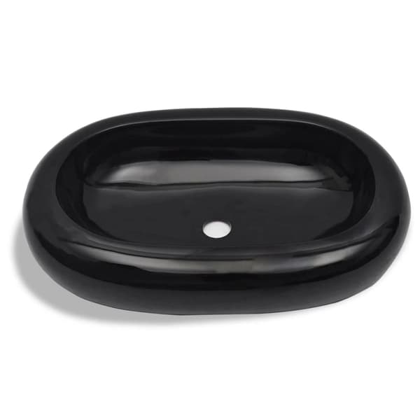 Oval sort keramik håndvask