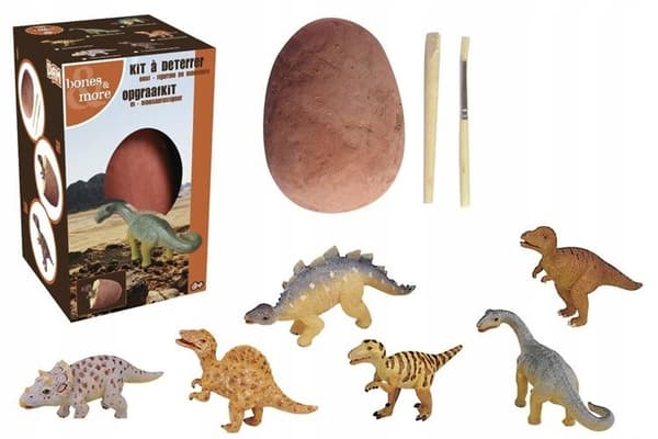 Stor dinosaurfigur, der forestiller et tomt æg, 10 cm.