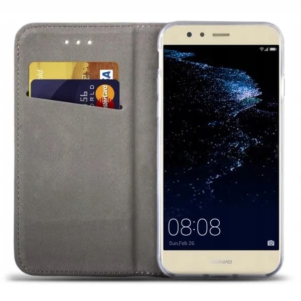 Etui til HUAWEI P10 LITE LUKKET SMART MAGNETETUIL SORT+GLAS