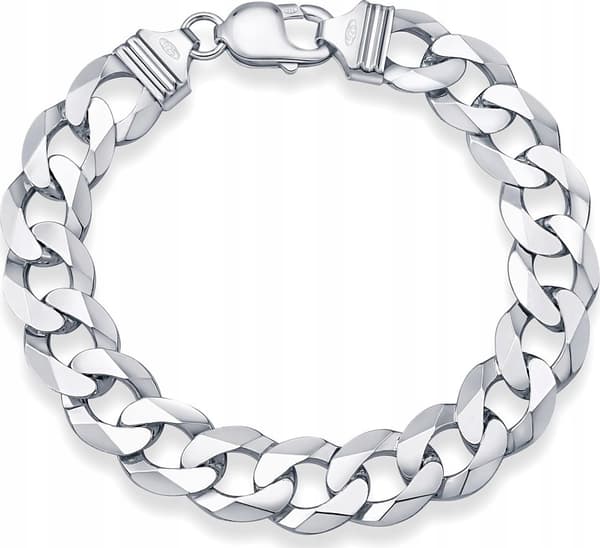 TYK Sølv Herrearmbånd 925 Sølvarmbånd 12mm/21cm Rustning