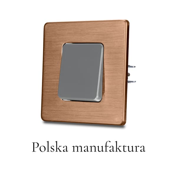 Enkel ljusströmbrytare grå trappa borstad stål PVD koppar