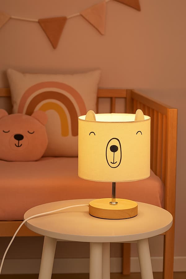 Beige TEDDY BEAR nattlampa för barn