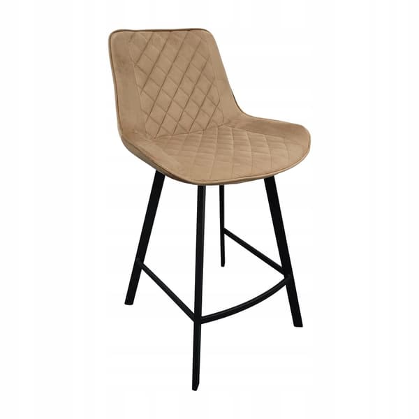 CAPPUCCINO hög barstol, sammet, LEROS, beige