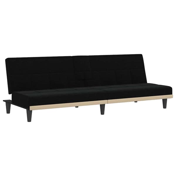 vidaXL sovesofa med kopholdere sort stof