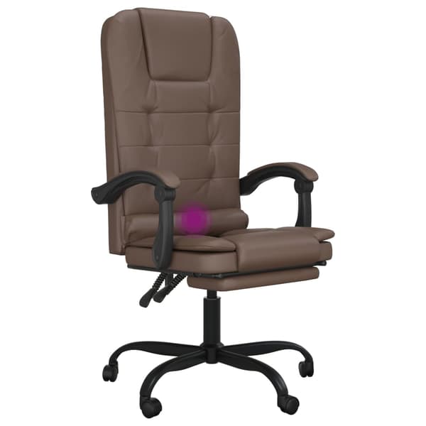 vidaXL Massagestol brun konstläder