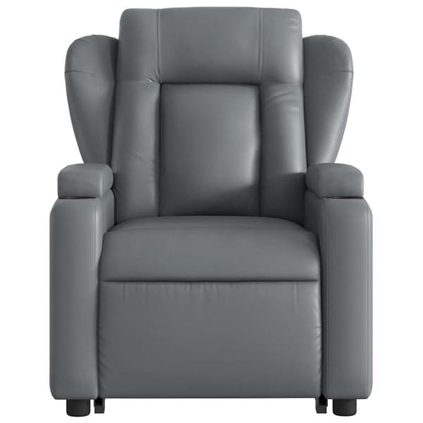 vidaXL Lyftbar massagefåtölj, grå, konstläder