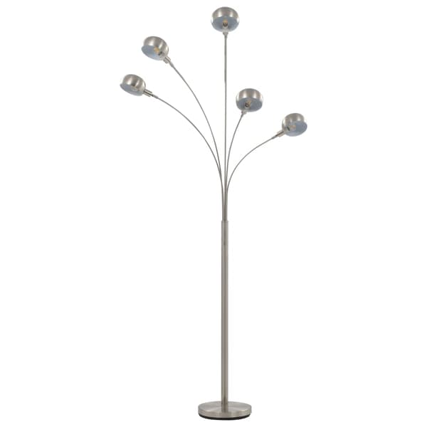 vidaXL gulvlampe, 200 cm, 5 x E14, sølv