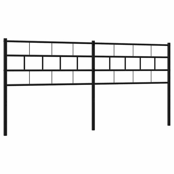 vidaXL metalsengegavl, sort, 193 cm