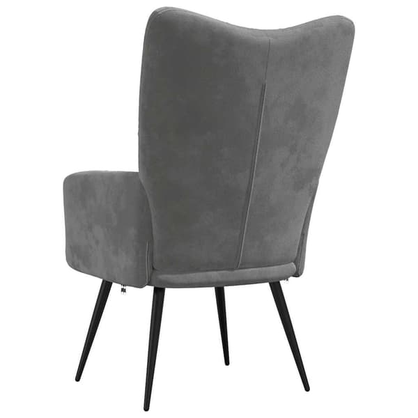 vidaXL Fåtölj, Mörkgrå, Klädd i Sammet