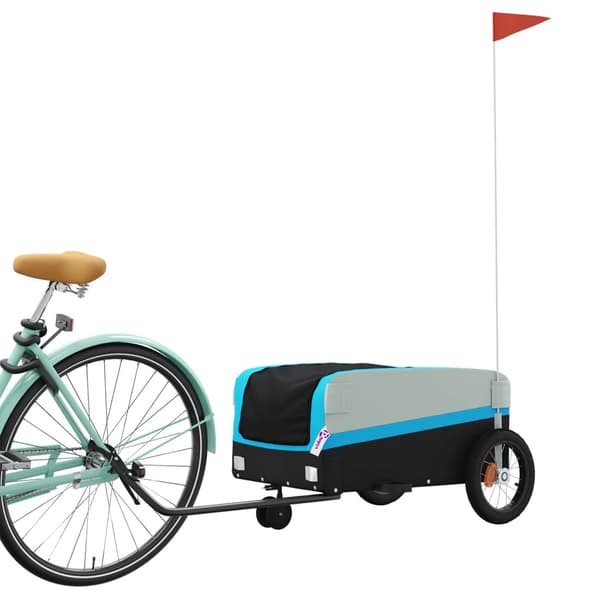 vidaXL cykelanhænger, sort og blå, 30 kg, jern