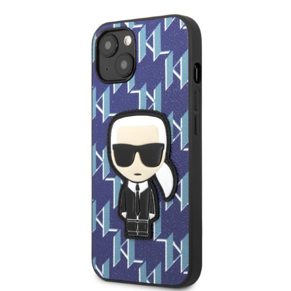 Karl Lagerfeld Monogram Ikonik Patch-skal till iPhone 13, blått