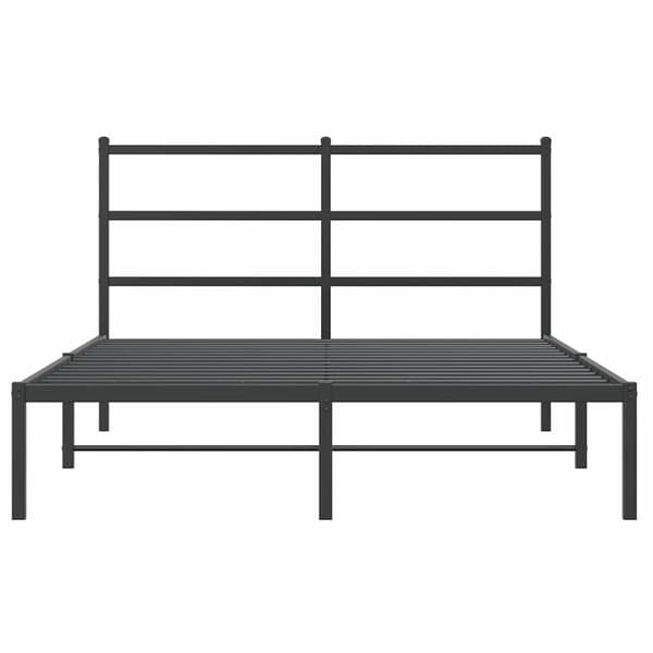 vidaXL metalsengestel med hovedgærde sort 140x200 cm