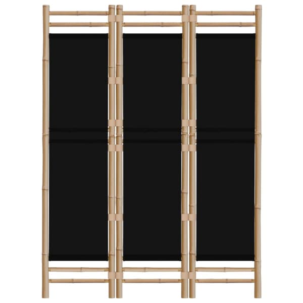 vidaXL Hopfällbar 3-panelsskärm, 120 cm, bambu och kanvas