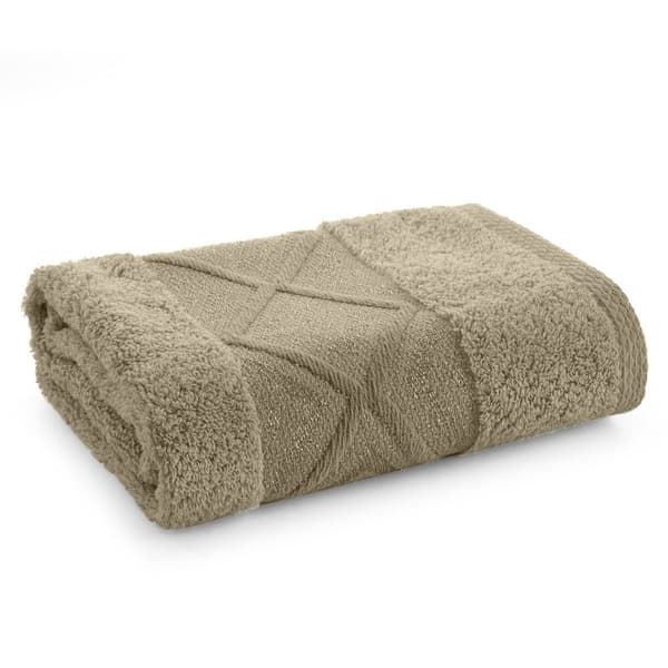 AZARI 50x90 beige handduk med glänsande tråd