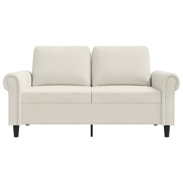 vidaXL 2-sitssoffa krämfärgad 120 cm klädd i sammet