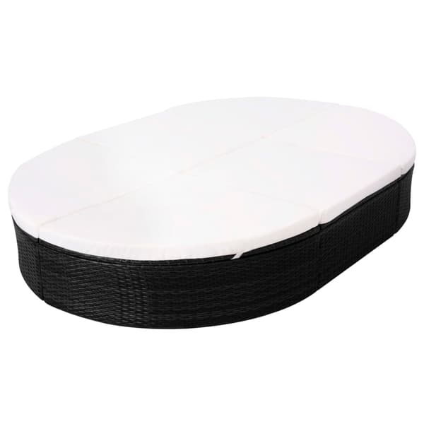 vidaXL haveseng i polyrattan med hynde, sort