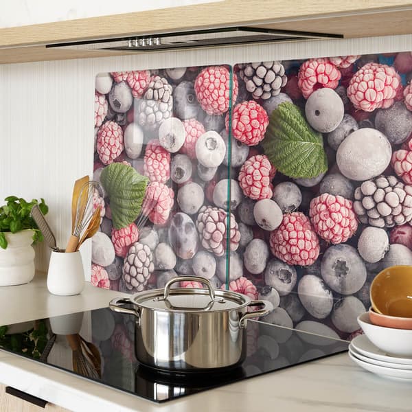 Härdade glastavlor set med 2 frysta skogsfrukter 2x40x52 cm