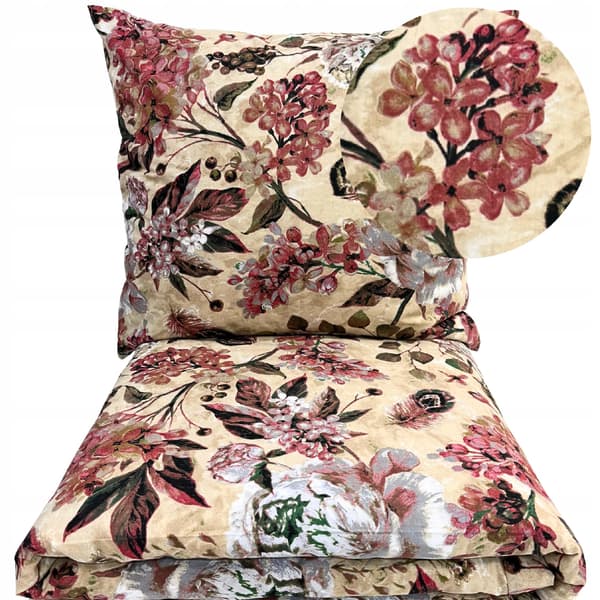 Sengesæt 160x200 100% tyk bomuld 3 dele poleret premium blomster