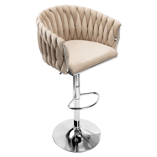 Cofton kromi beige samettinen baarijakkara
