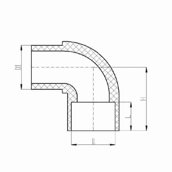 IDMAR 1/2" vinkelkoppling 90° CPVC för vatten, limmat system - varmvatten