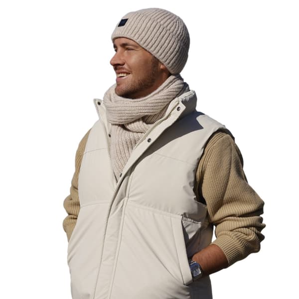 MARTIN — beige herrset: mössa 54-62 + halsduk | KAMEA