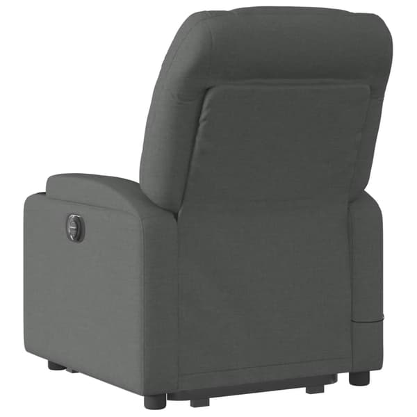 vidaXL Lyftbar massagefåtölj mörkgrå tyg