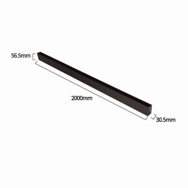Ytmonterad magnetisk skena 2m 230VAC Svart SMART TRACK