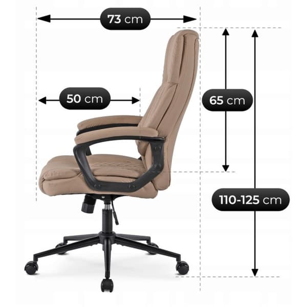 PHONIX Drejestol Beige Øko-læder Moderne