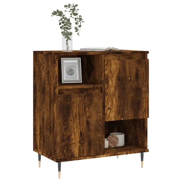 vidaXL kommode, røget eg, 60x35x70 cm, træbaseret materiale
