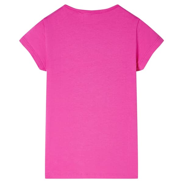 Barn-T-shirt, mörkrosa, 140