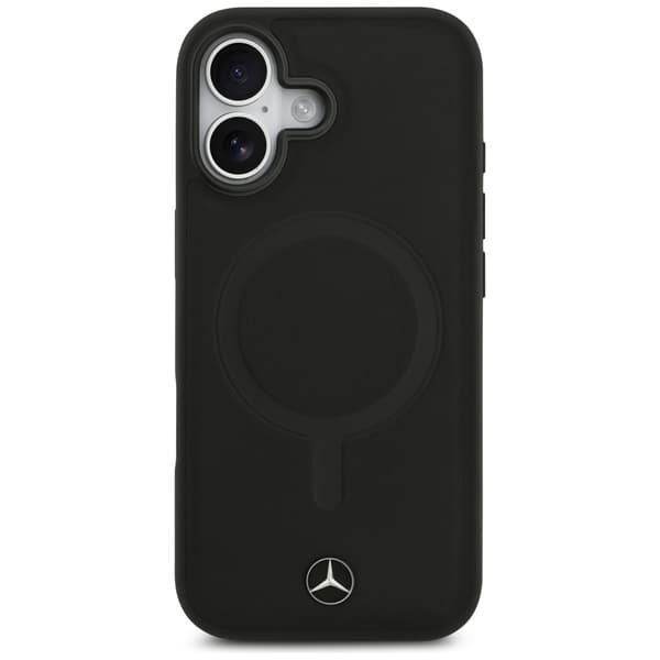 Mercedes Plain Smooth Leather MagSafe -kotelo iPhone 17:lle, musta