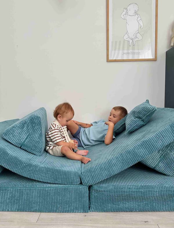 Montessori Comfort Corduroy Blå Leksoffa