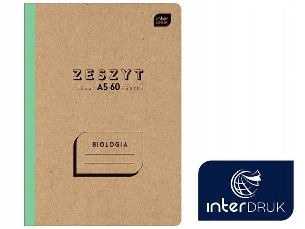 Interdruk A5 notesbog, 60 ark, gitter, biologi, til biologi