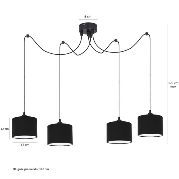 Tornado PAM4-lampa svart