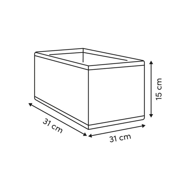 Sort opbevaringskasse 15 x 31 cm