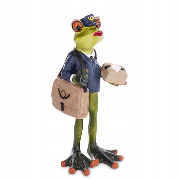 DEKORATIV FIGUR GRØN FRØ POSTBUDE